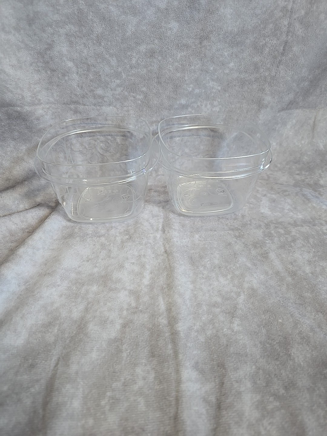 2 Rubbermaid Premier Storage Container Only Swirls Clear 2 Cups FG 7H75