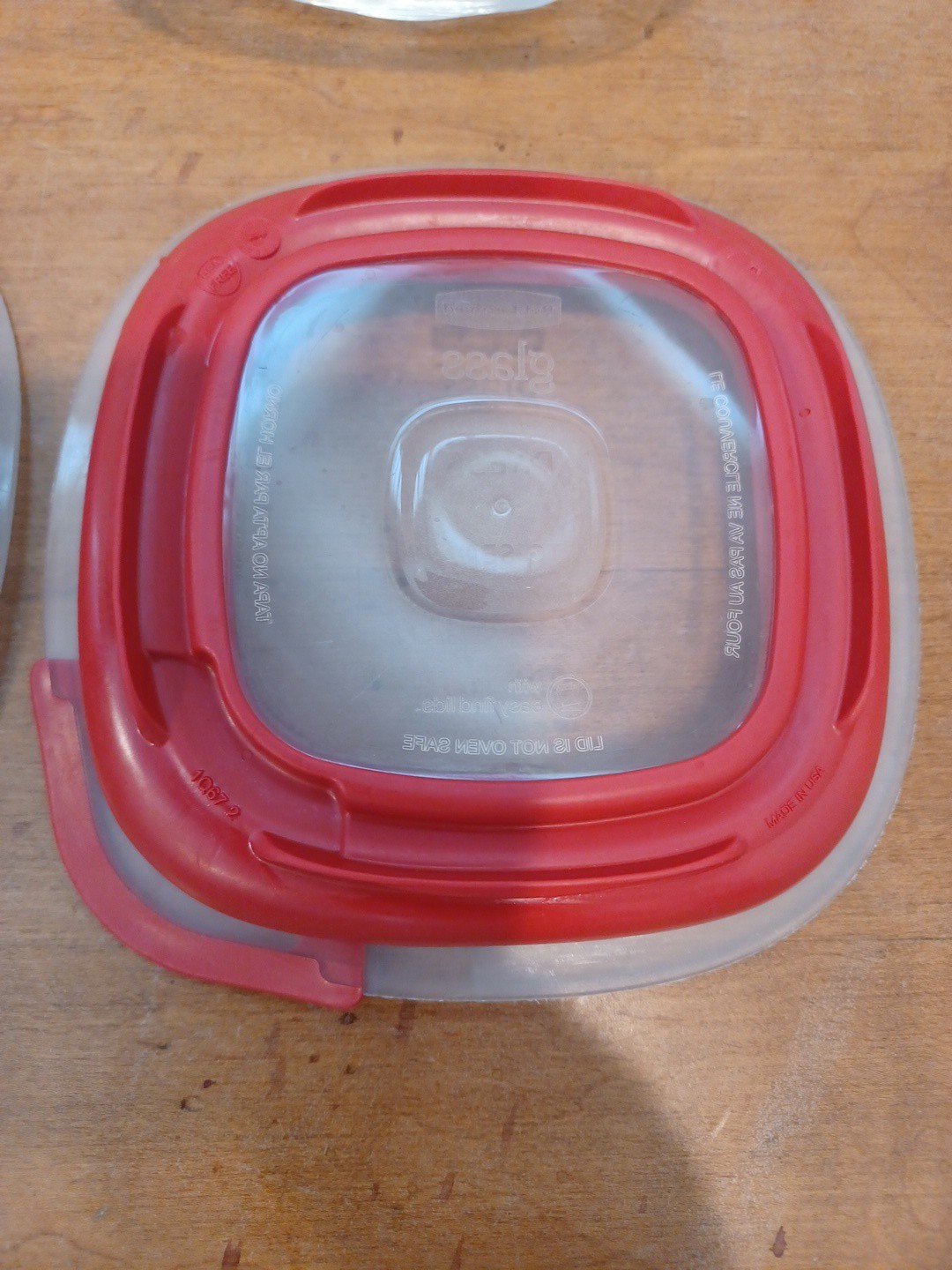 Rubbermaid Glass Storage Container 1 Cup Red Lid 7N68 Discontinued Easy Find Lid