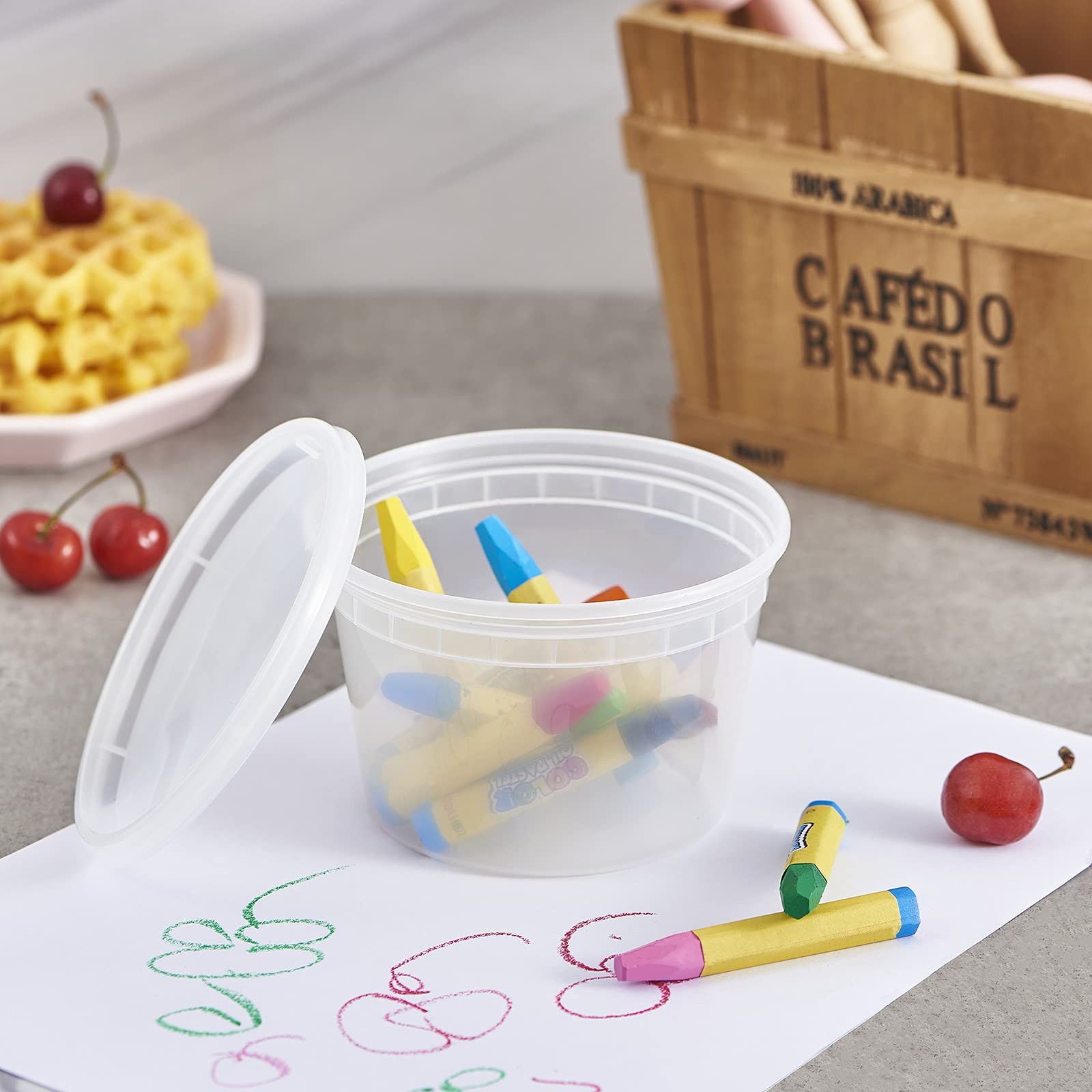 16 Oz. Plastic Deli Containers With Lids 48 Sets Leakproof Stackable Bpa Free Mi