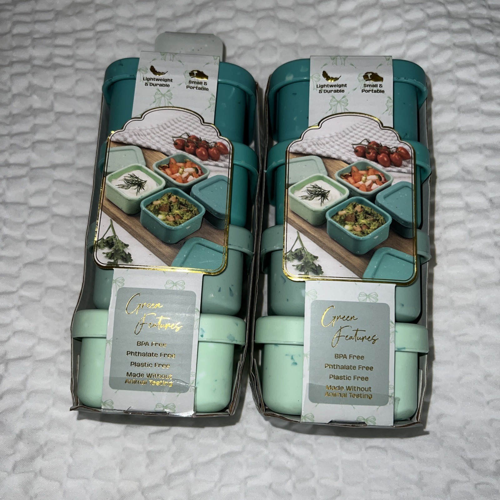2 NEW Sets of 4 Gourmet Kitchen Reusable Prep & Go Condiment Containers