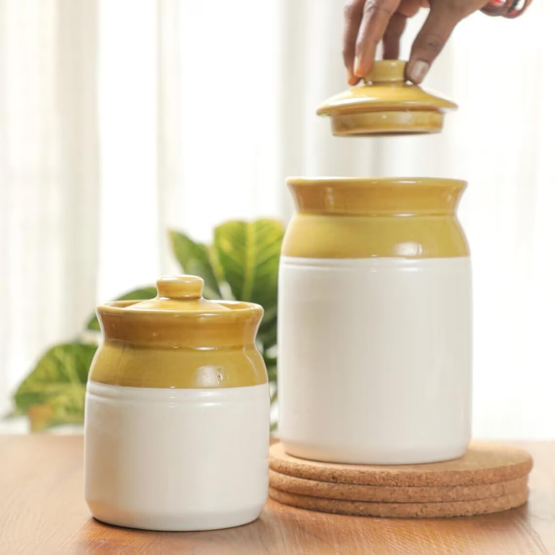 5″ Traditional Barni Jar | Ceramic Traditional Indian Pickle Containers Jar
