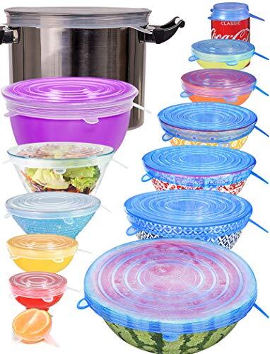 Silicone Stretch Lids 14 Pc 2Pcs XXL Size up to 9.8” Diameter,7 Different Sizes