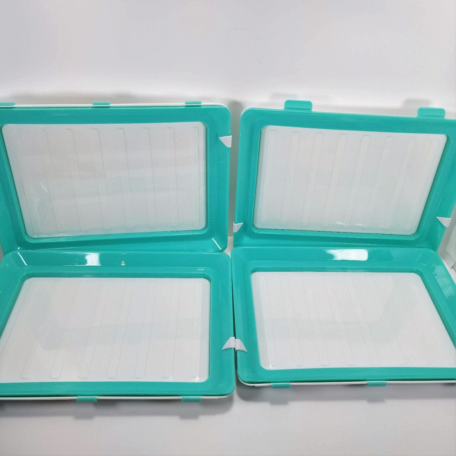 Total of 6 SKINNY STACKS Food Storage Trays Intersell BPA Free 2 New, 4 Preowned