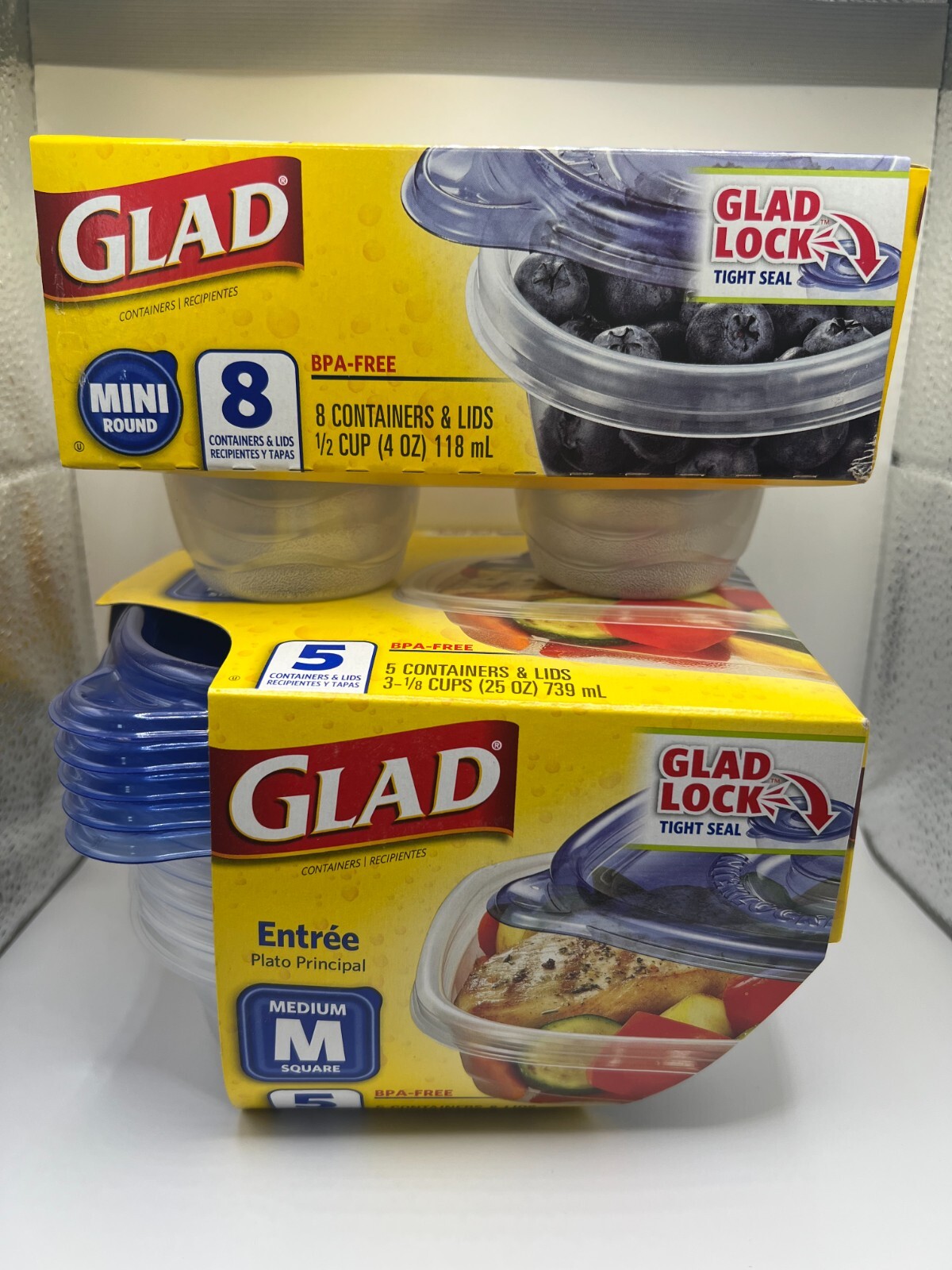 13 Count GladWare Containers Combo w/ Snap Lids,Glad Lock Tight Seal, BPA Free
