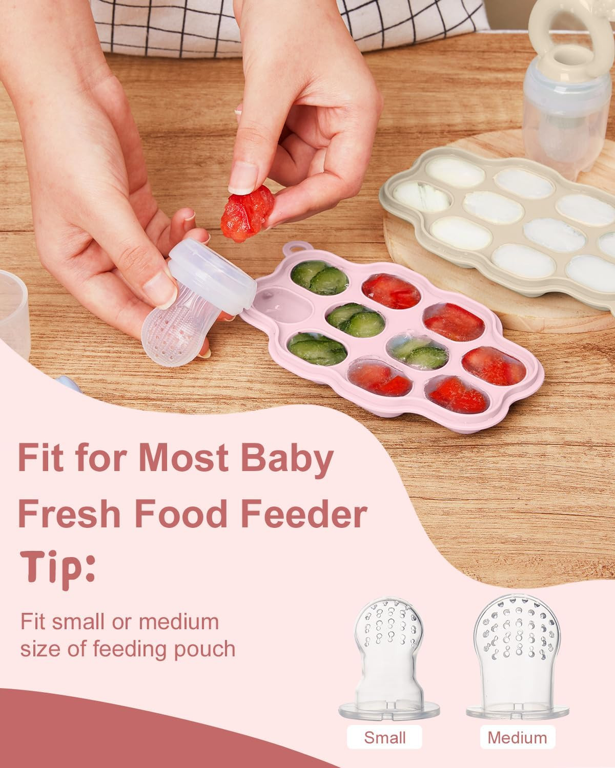 Baby Food Freezer Trays with Lids (2 Pack), Silicone Nibble Freezer Tray, Bre…