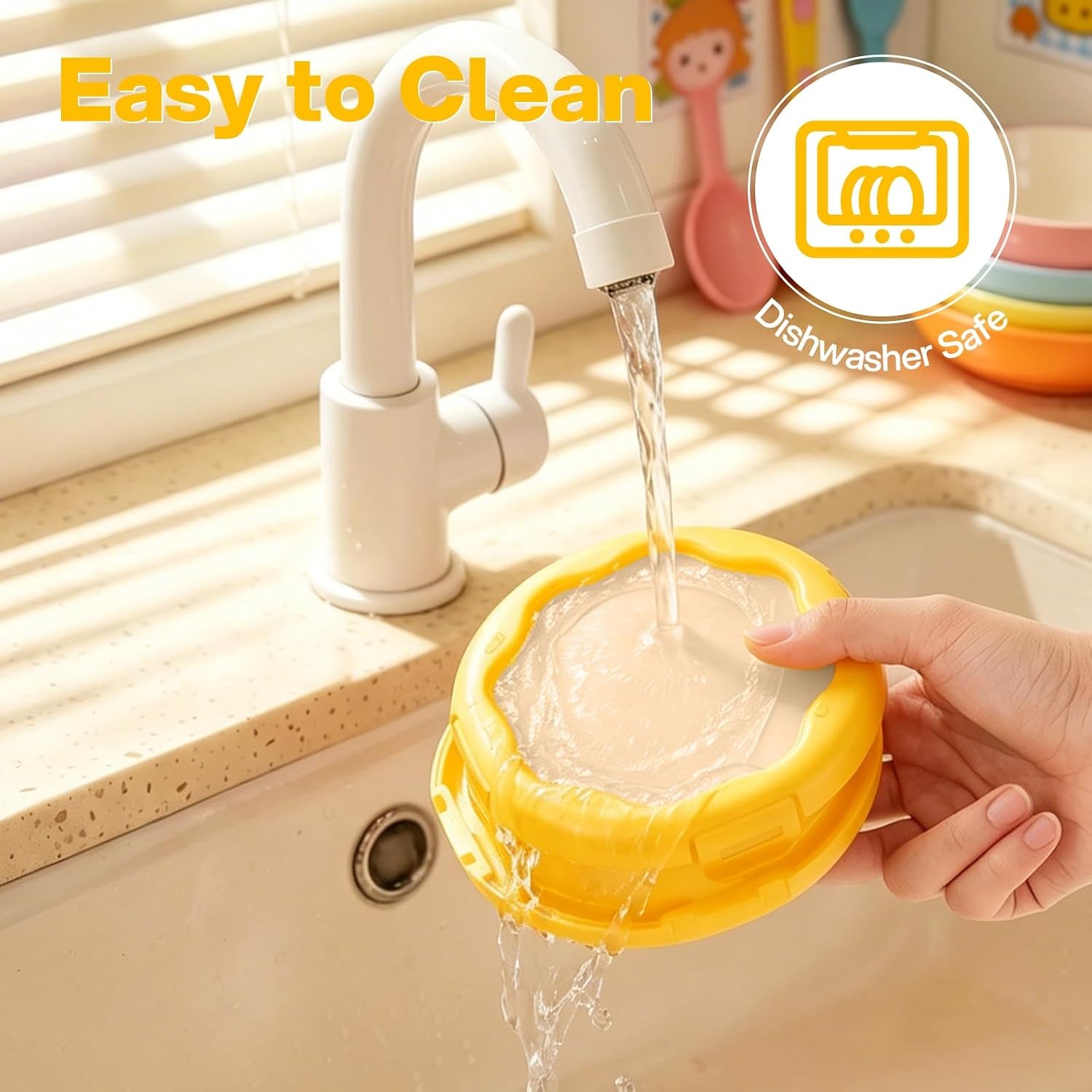 Reusable Lemon Container with Snap On Lid Yellow Food Storage Container