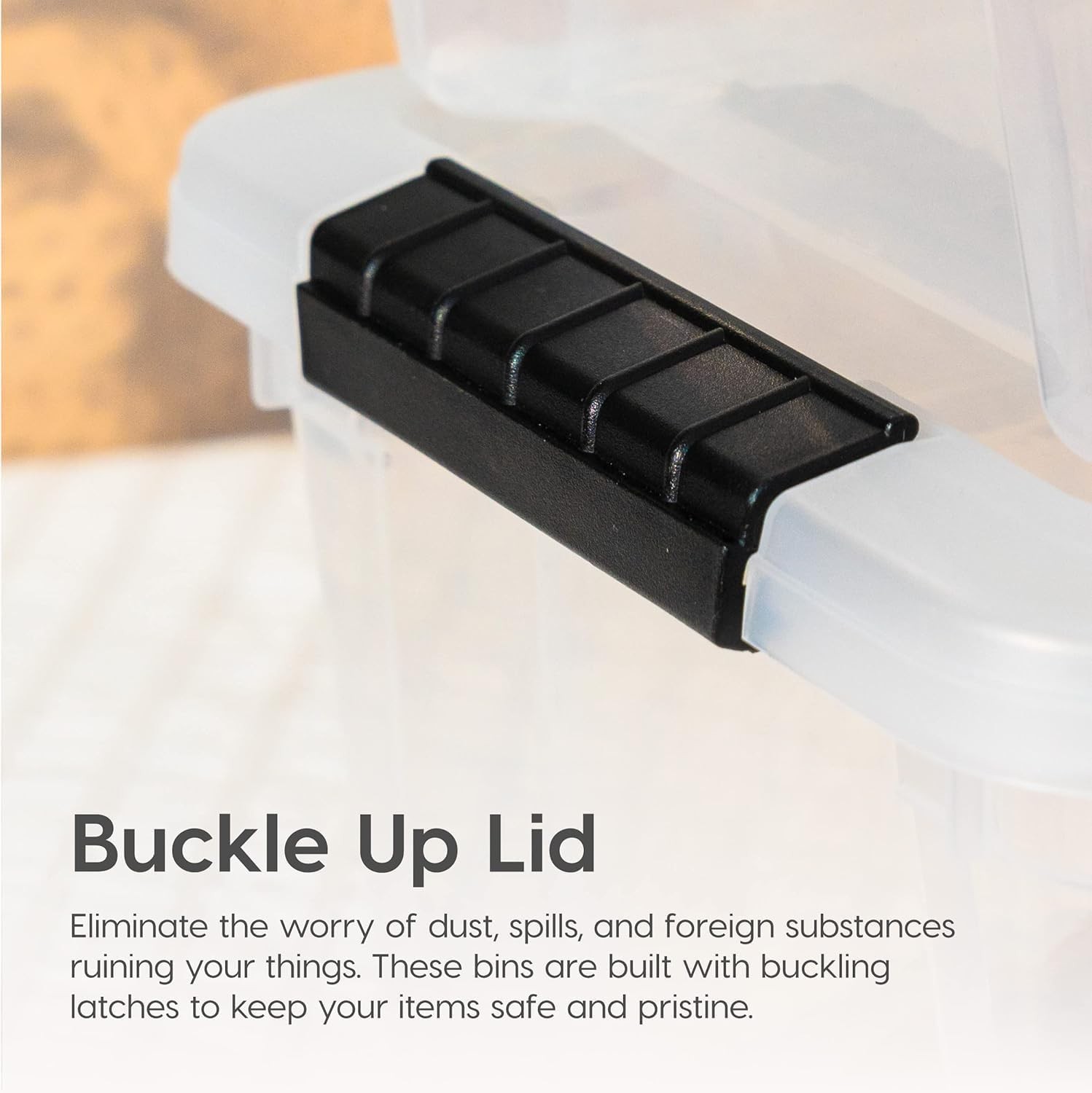 32 Qt Stackable Plastic Storage Bins with Lids 4 Pack – BPA-Free Made in USA –