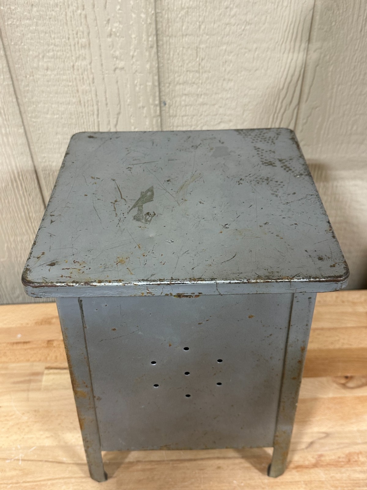 Vintage Potato & onion bin storage metal farmhouse primitive cottage cabin 15″