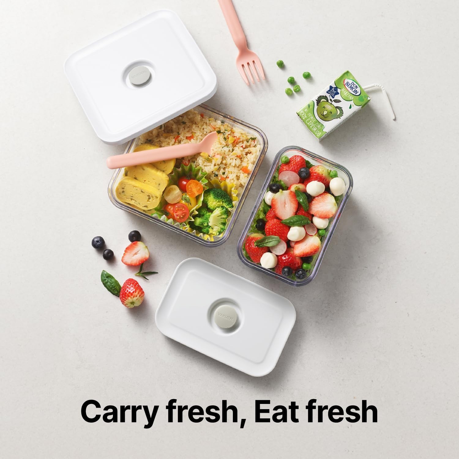 Airtight Food Storage Containers Set of 2 – Mini Rectangular, Leak Proof, BPA-Fr