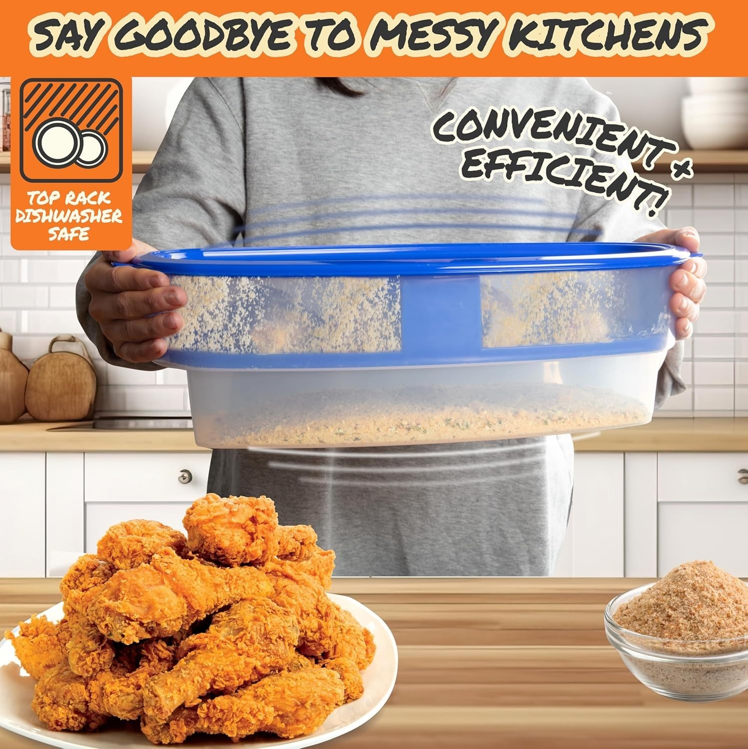 Better Breader Batter Bowl Food Storage Container, Reusable, BPA Free, Non-Toxic