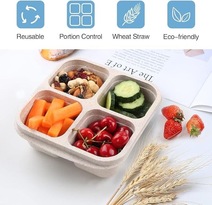 4 Pack Reusable Snack Containers Meal Prep Lunch Containers for Kids Adults