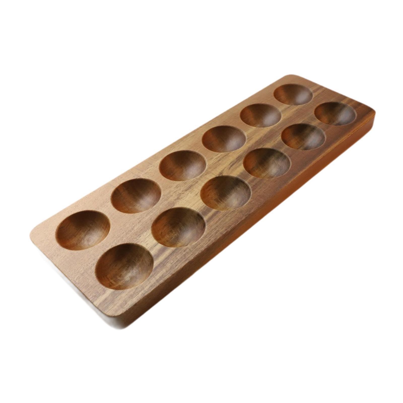 Wooden Egg Holder Stand 12 Grids Dispenser for Pantry Home Housewarming Gift