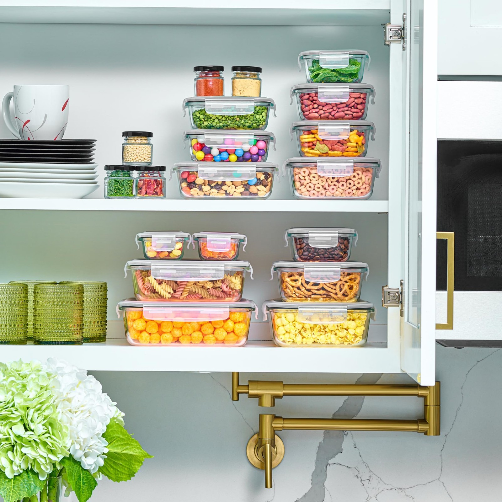 40pc Glass Food Storage Containers Set – Airtight, Leakproof, BPA-Free Meal Prep