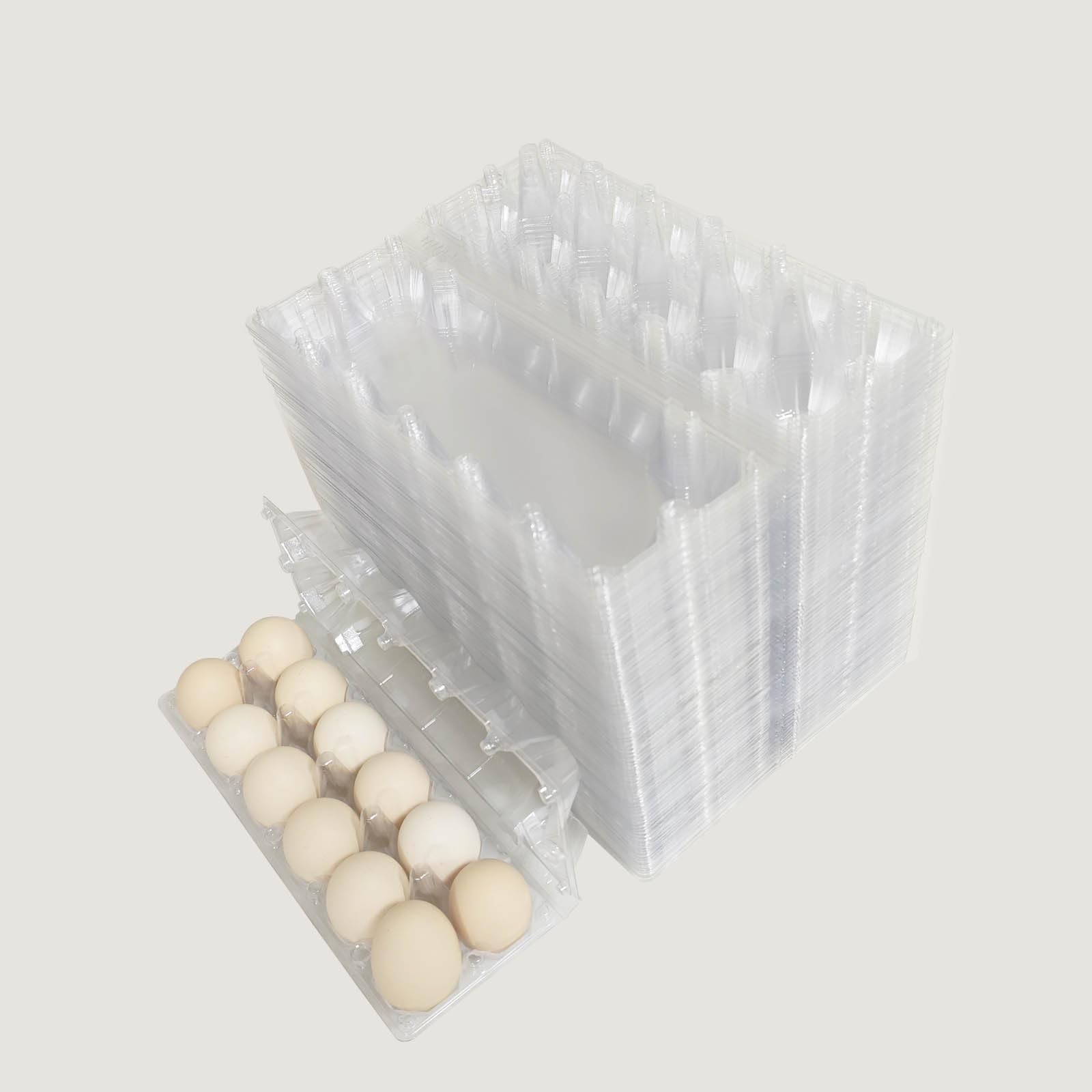 60 PCS Plastic Egg Cartons, 12 Count, 2×6, Bulk, Farm, Market, Storage, Reusable