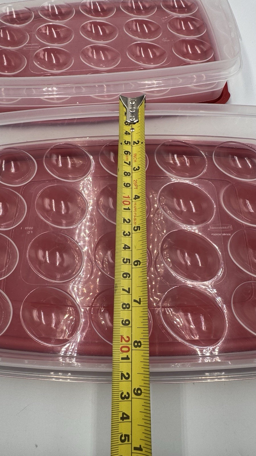 VTG Rubbermaid Deviled Egg Carrier Set of 2 Clear Red Servin Saver Containers
