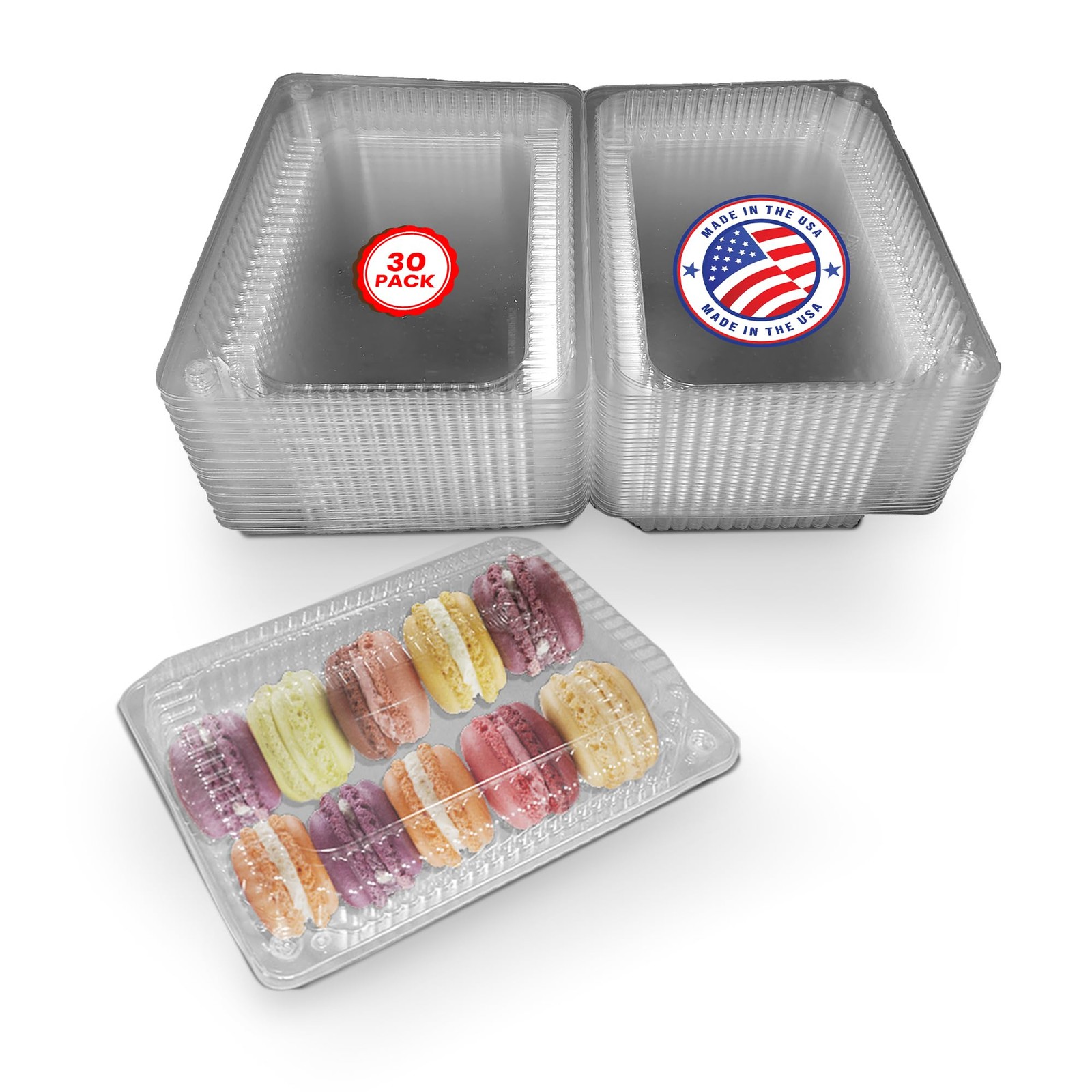 Plastic Food Containers 9″ x 6.5″ – Medium Deep Disposable Clear Containers f…