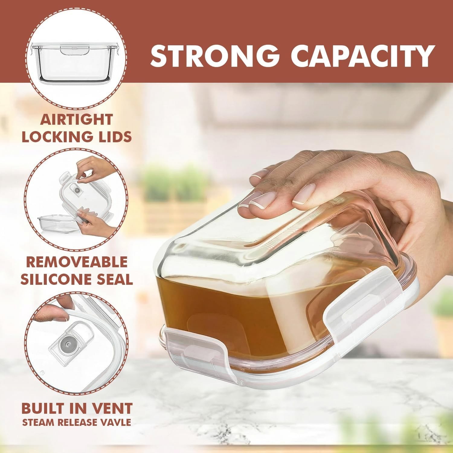 24 Pc Airtight Glass Food Storage Containers – Glass Meal Prep Containers – Fre