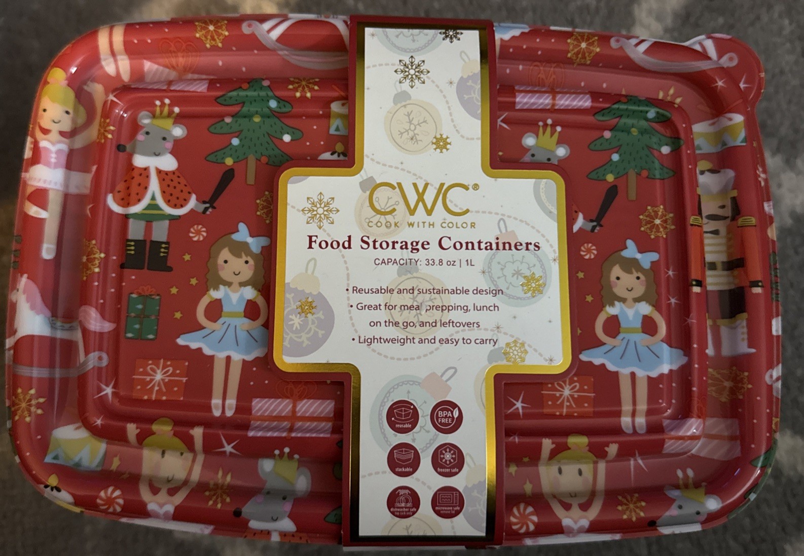 CWC Food Storage Containers 33.8 oz Cook With Color Girl Nut Cracker