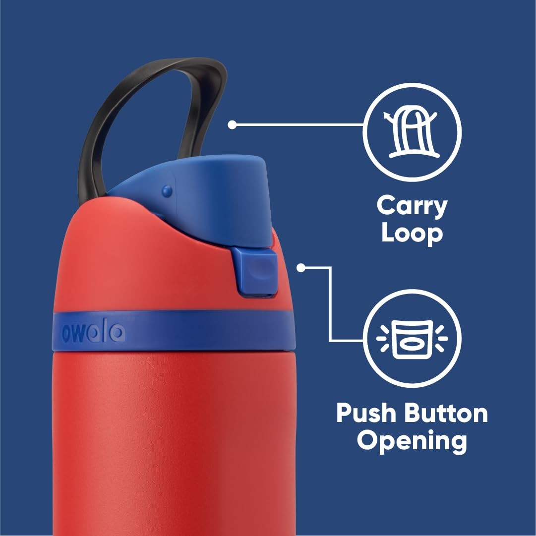 Owala Marvel Freesip Insulated Stainless Steel Water Bottle Straw For Sports