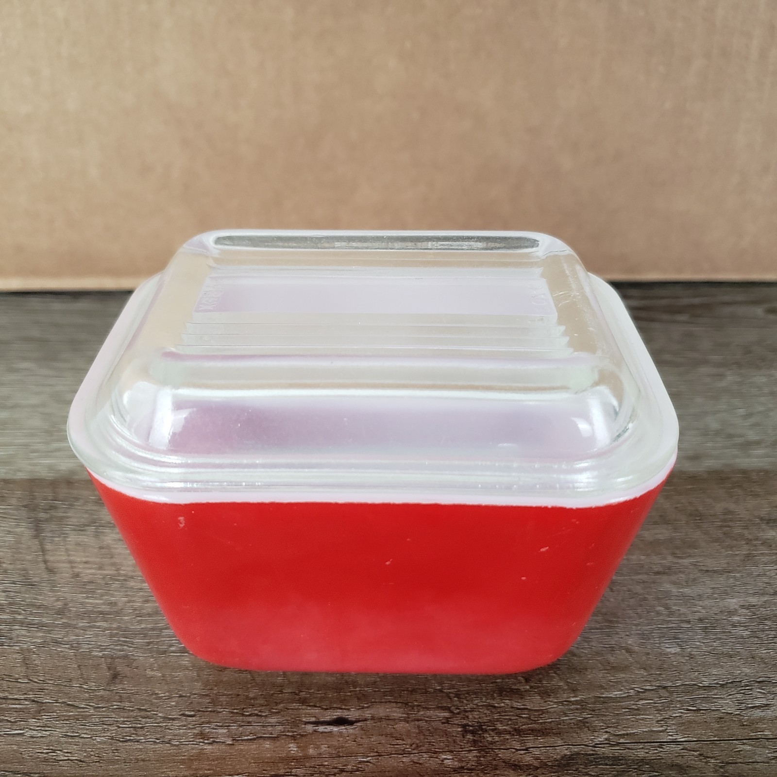 Pyrex Refrigerator Dish 0501-B With Lid 501-C Primary Color Red Food Storage VTG