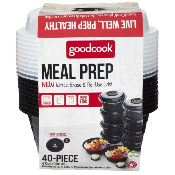 Meal Prep Salad Bowls Containers + Lids & Condiment Cup – 4Cups