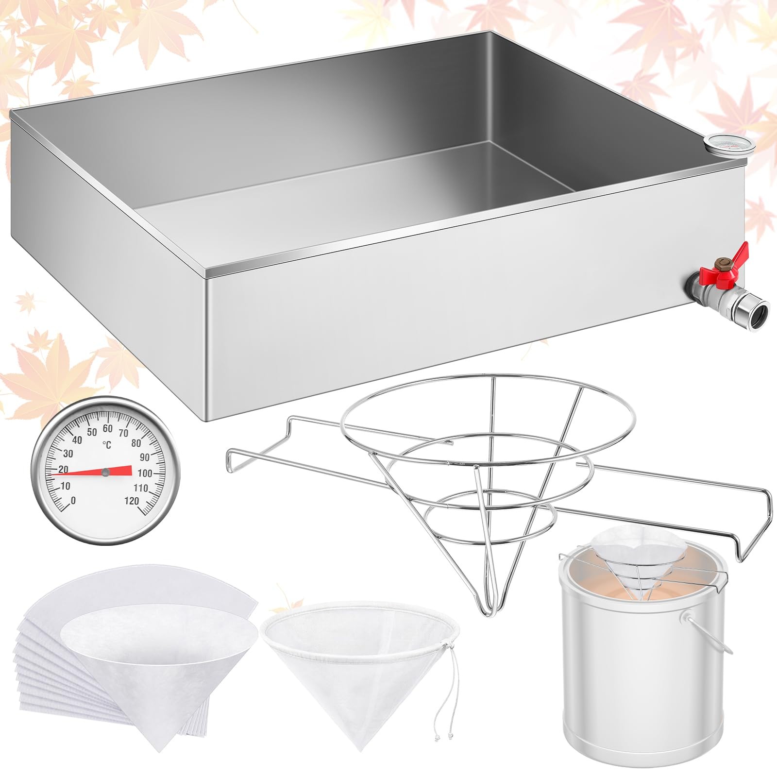 Reallnaive 30x16x6 Inch Maple Syrup Evaporator Pan 12 GAL Home Outdoor(1-Tier)