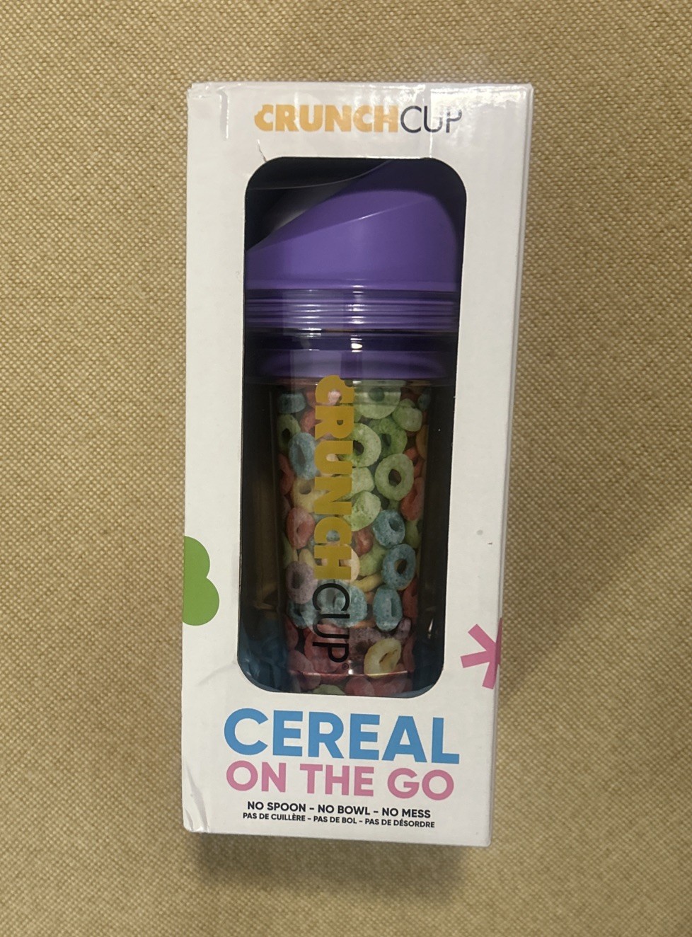 Crunch Cup Never Soggy Portable Cereal & Milk Crunch Cup for on the Go PURPLE
