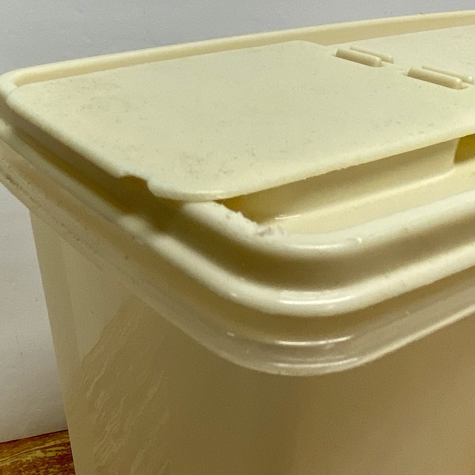 Rubbermaid Servin’ Saver Dry Food Keeper 1.3 Gal Almond Flip Lid, Plastic