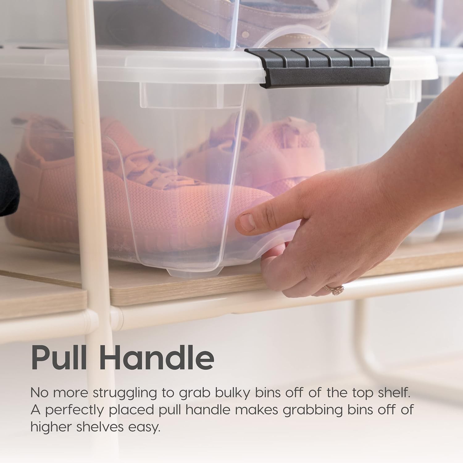 32 Qt Stackable Plastic Storage Bins with Lids 4 Pack – BPA-Free Made in USA –