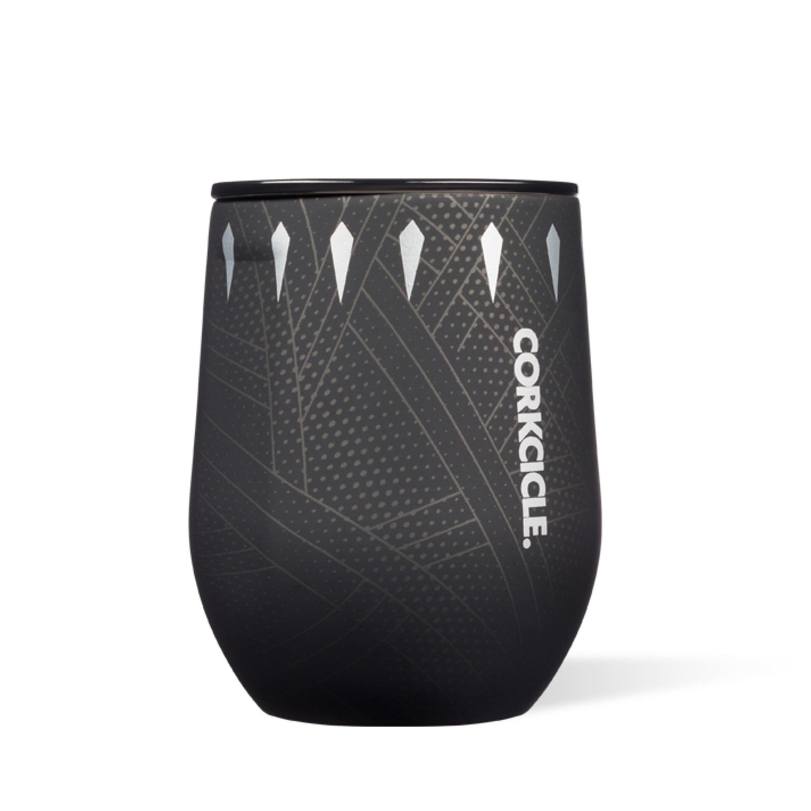 Corkcicle Stemless Insulated Wine Glass Tumbler 12oz Black Panther Keeps Beverag