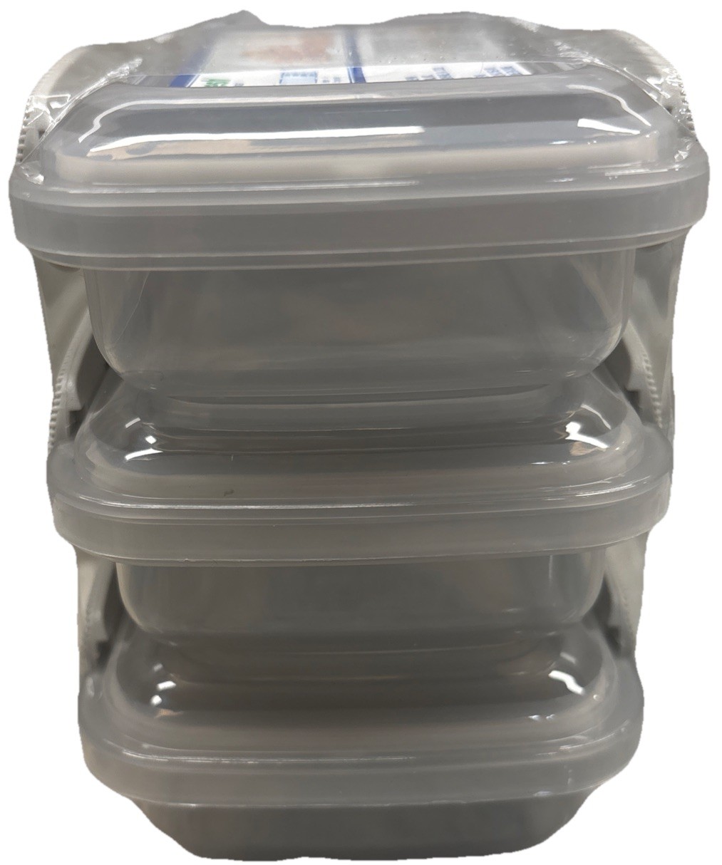 3 Pack Rectangular Containers Food Storage Container W Lid—NEW—SHIPS IN 24 HOURS