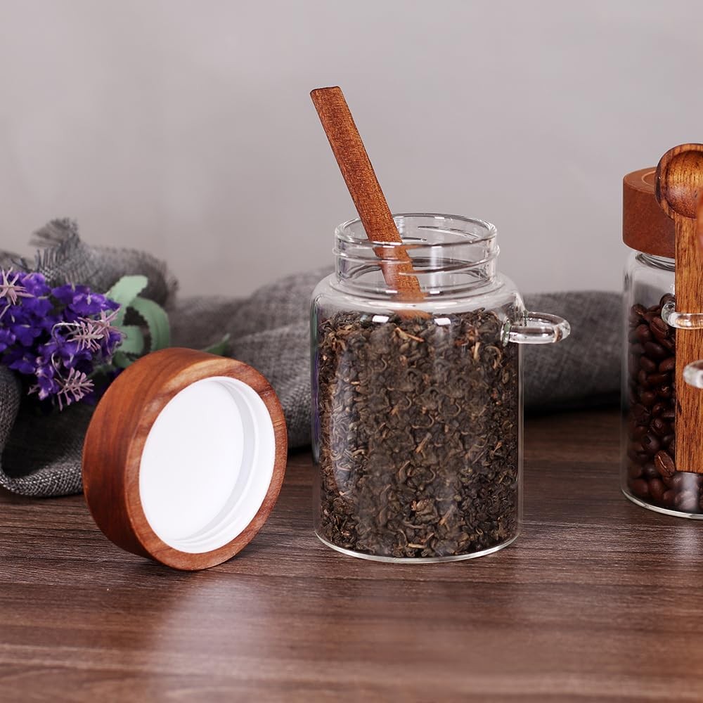 Loose Leaf Tea Storage Canister Set, 4 Pieces 16 OZ Glass Tea Containers with