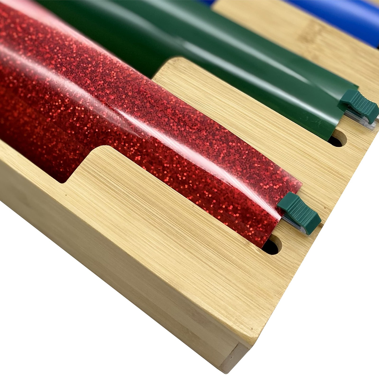 Bamboo Kitchen Wrap Organizer | Wall Mounting Solid Bamboo Foil and Plastic W…