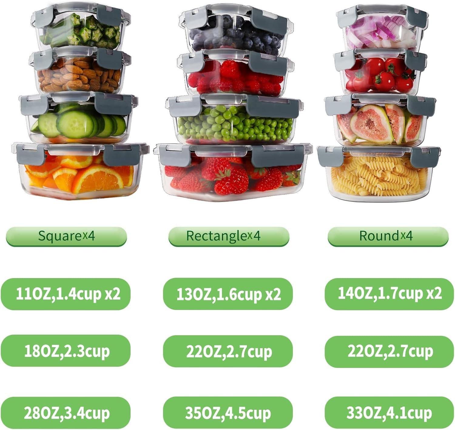 Versatile Glass Food Storage Containers – 24-Piece Set, Oven Safe & BPA-Free
