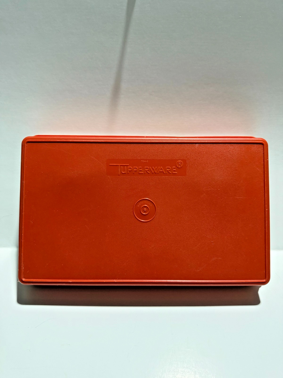 Vintage Tupperware Paprika Red Rectangular Storage Container w/ Clear Lid