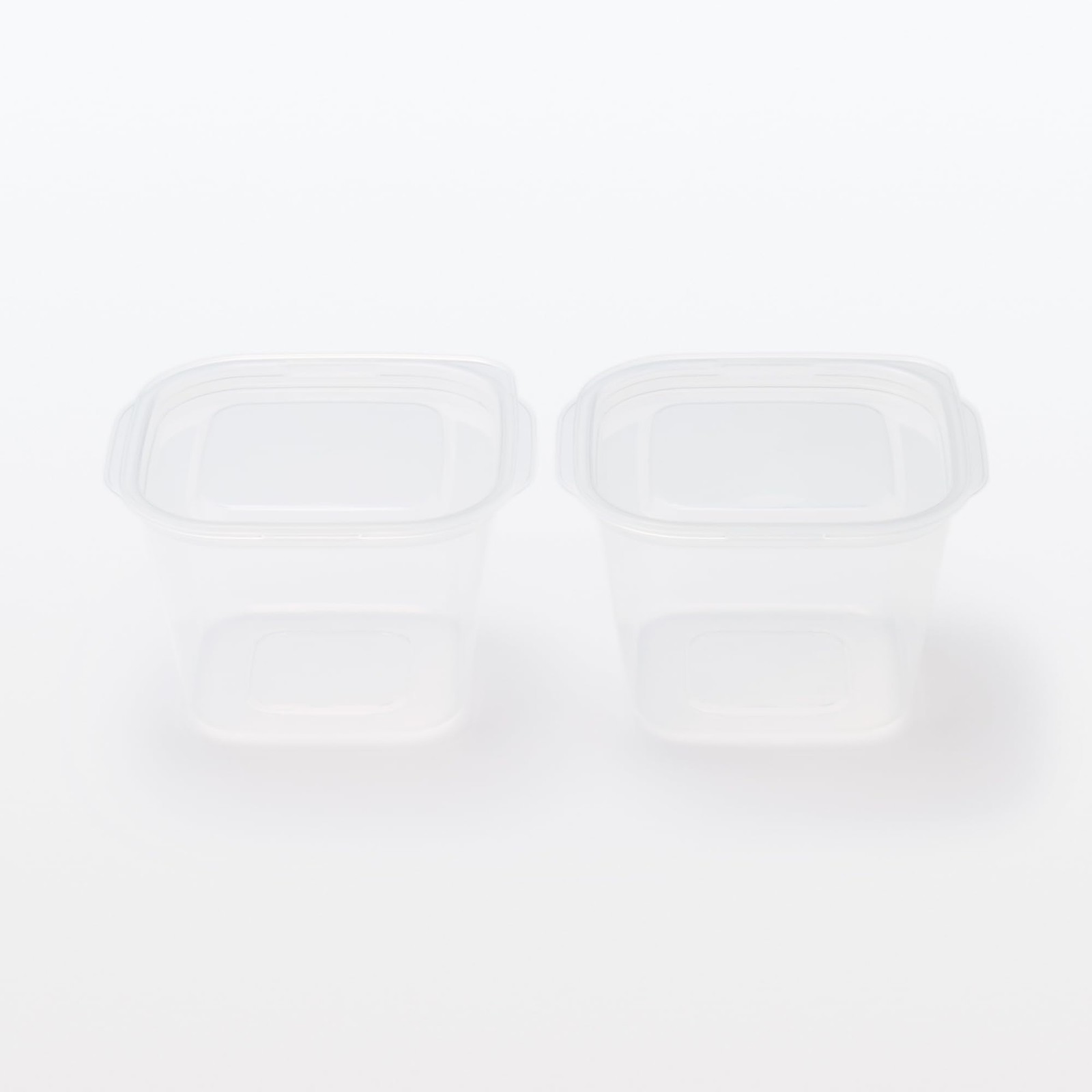 MUJI Food Containers (2 pieces), Semi-transparent, Square, 900mL, Microwave-safe