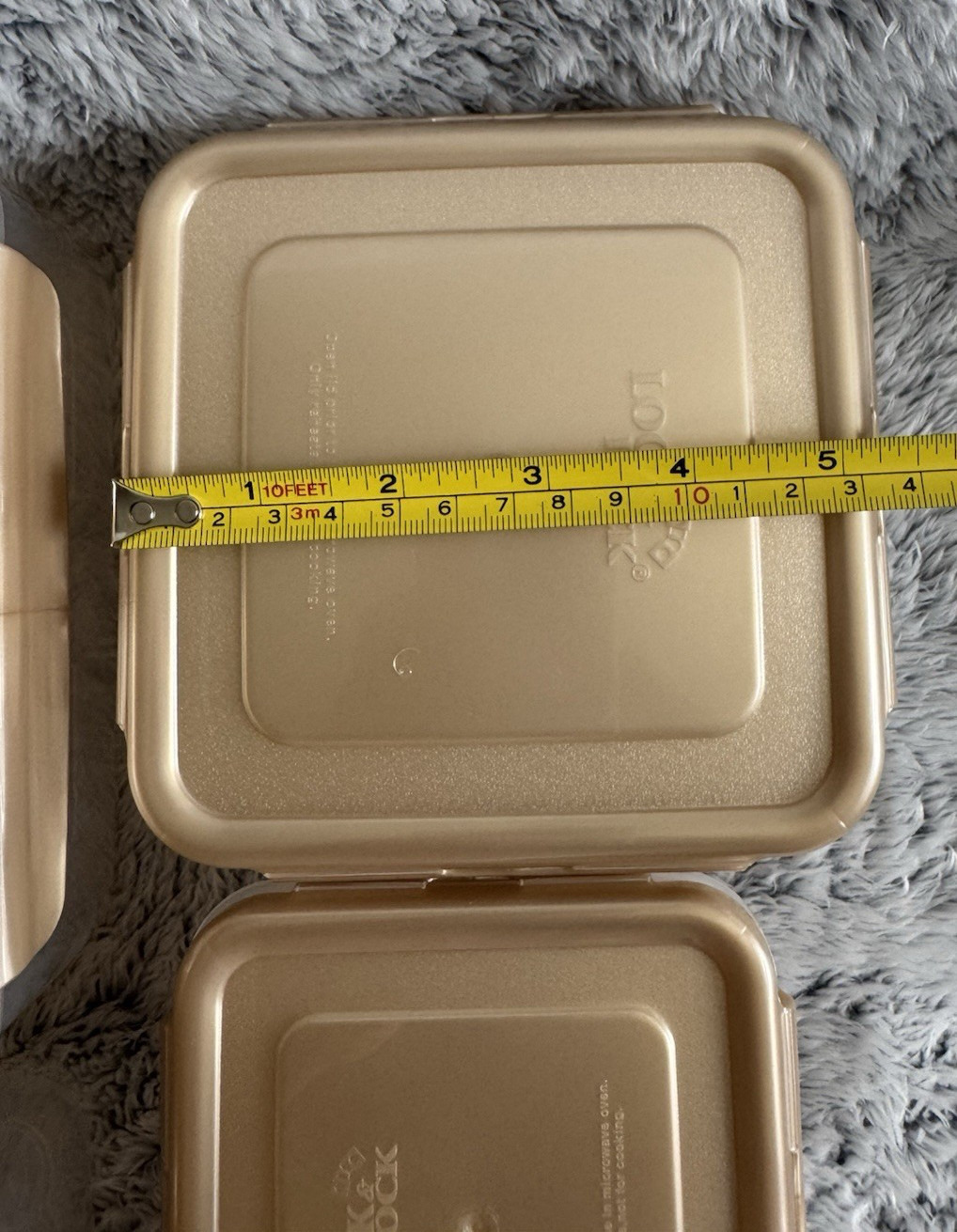 Lock n Lock 5 pc Square Nestable with Handle Lid GOLD Golden Sand NEW