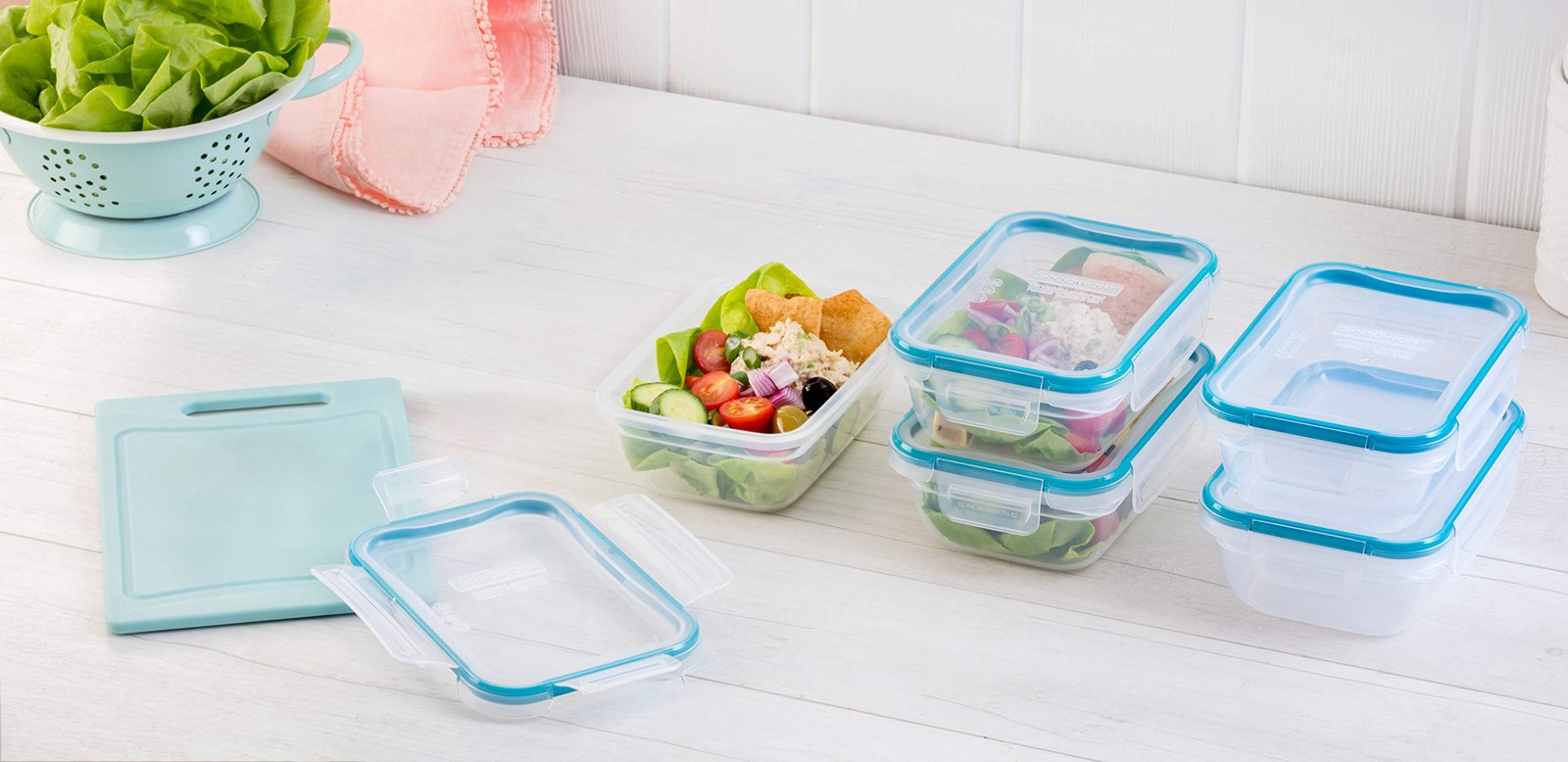 Snapware Total Solution 5-Pack (3-Cup) Plastic Food Storage 10 PC Set, WHITE