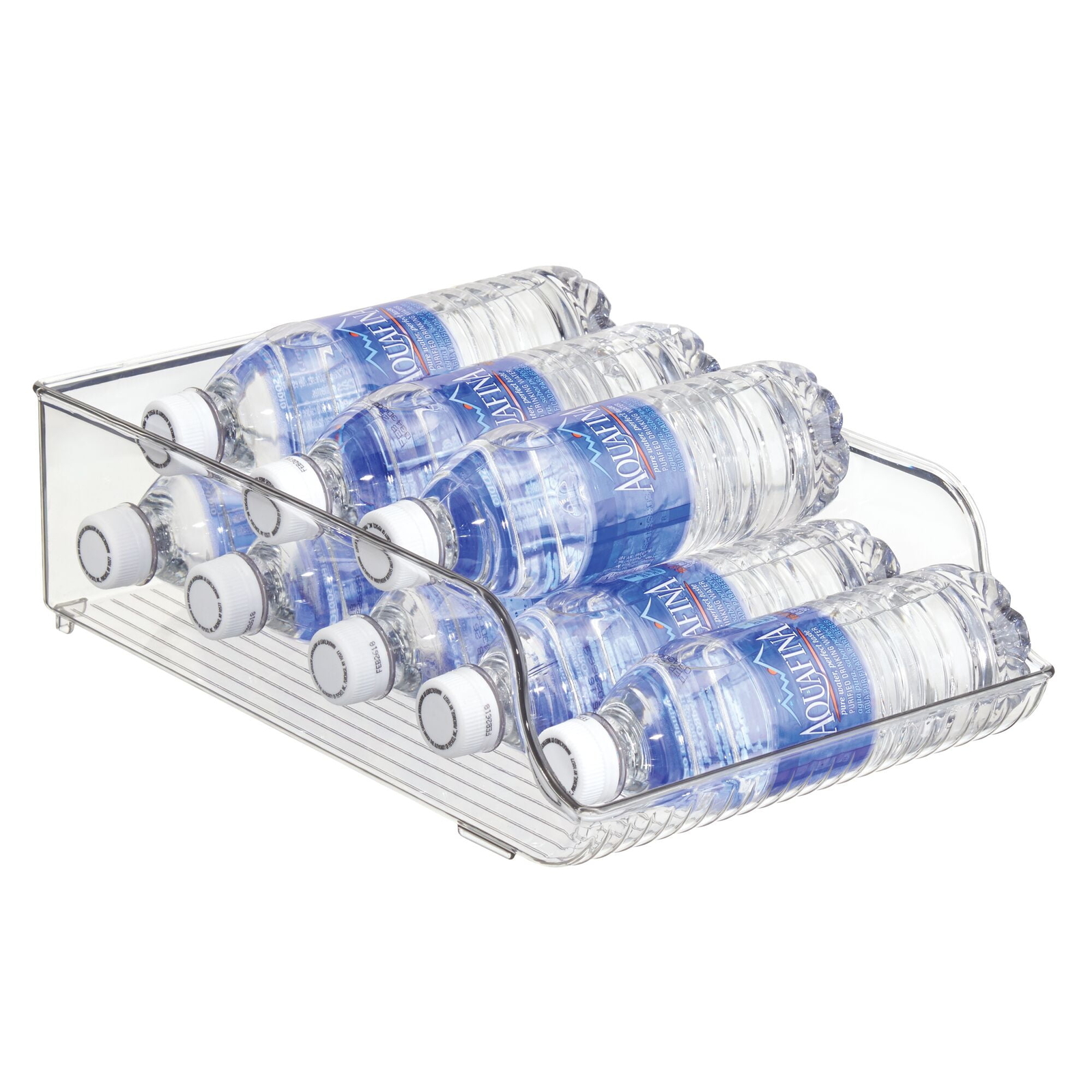 Recycled Plastic Water Bottle Fridge Organizer Bin for Kitchen,