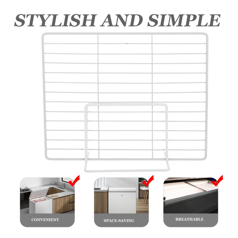 2Pcs Adjustable Metal Wire Mesh Divider for White Refrigerator and Chest Freezer