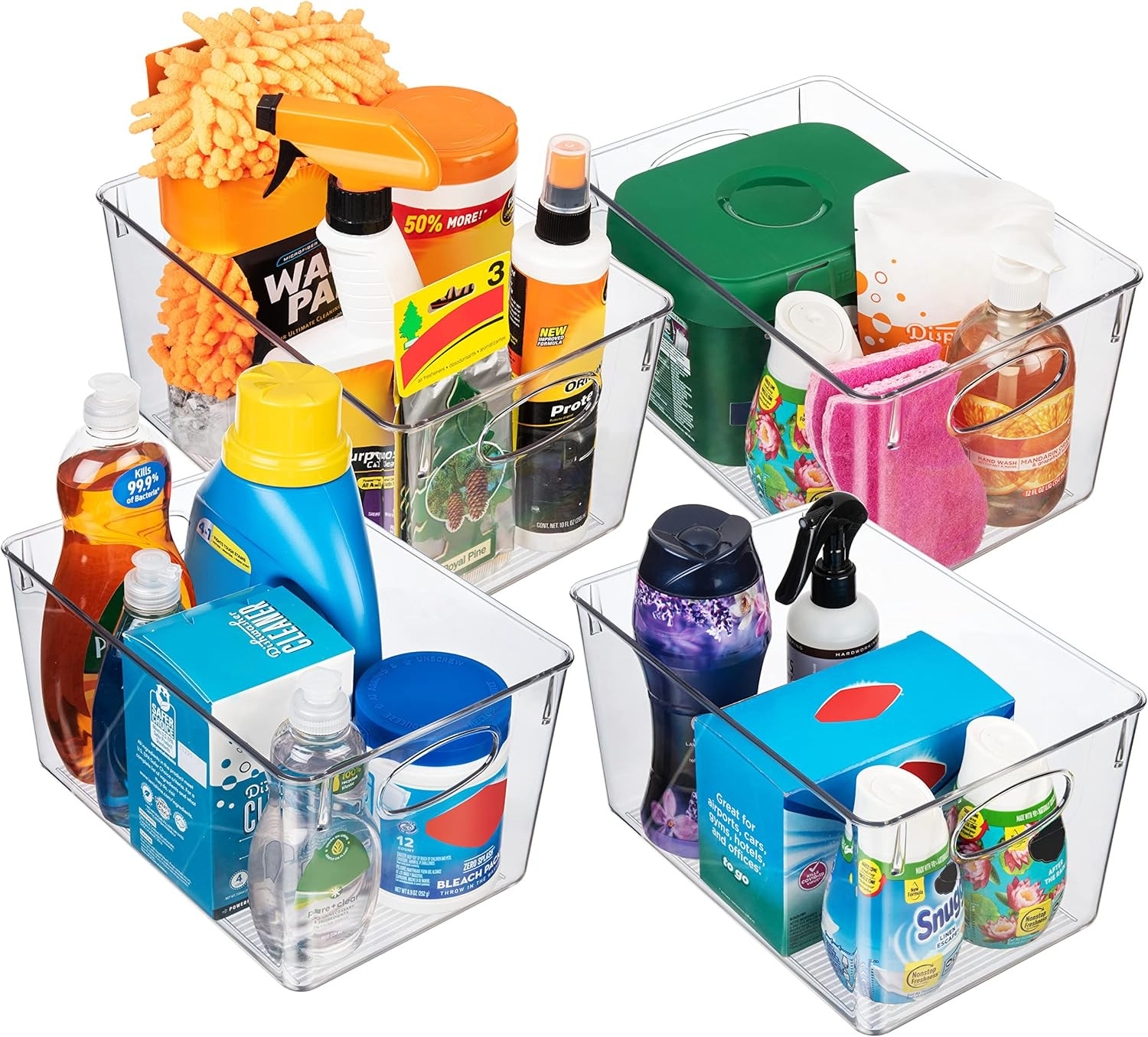 Plastic Storage Bins with Lids, 4 Pack – Perfect Pantry Organization and Storage