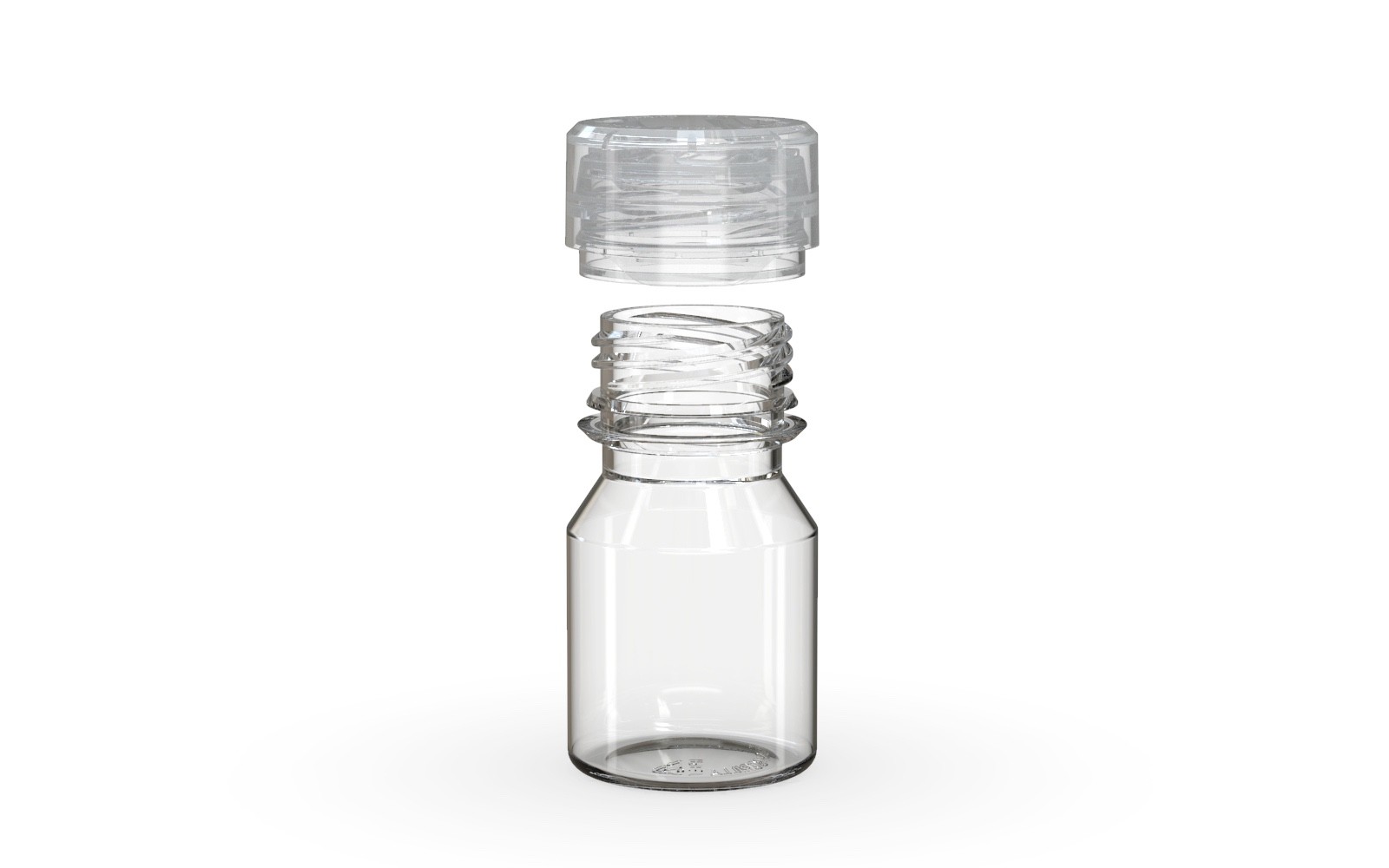 CHUBBY GORILLA 30ML STUBBY AVIATOR SHOT BOTTLES (5pack) CLEAR BOTTLE/CLEAR LID