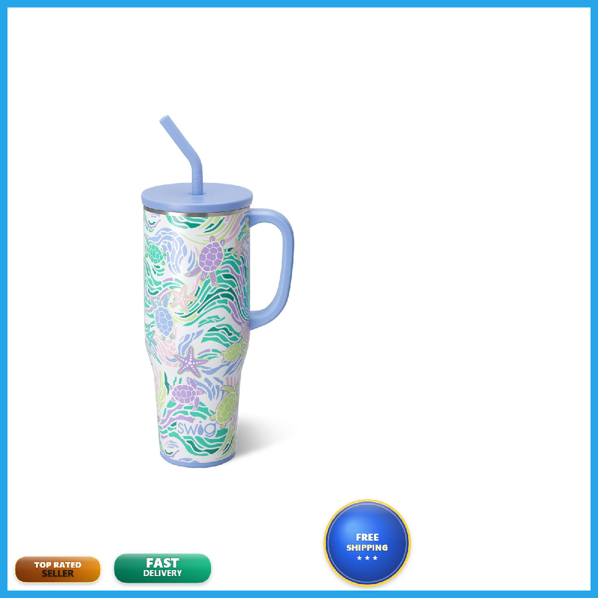 Swig Life 40Oz Mega Mug 40Oz Tumbler Handle And Straw Extra Large Insulated