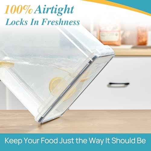 Extra Large 9.5L Airtight Storage Containers – 2 Pack for Flour, Sugar, Rice, Ba