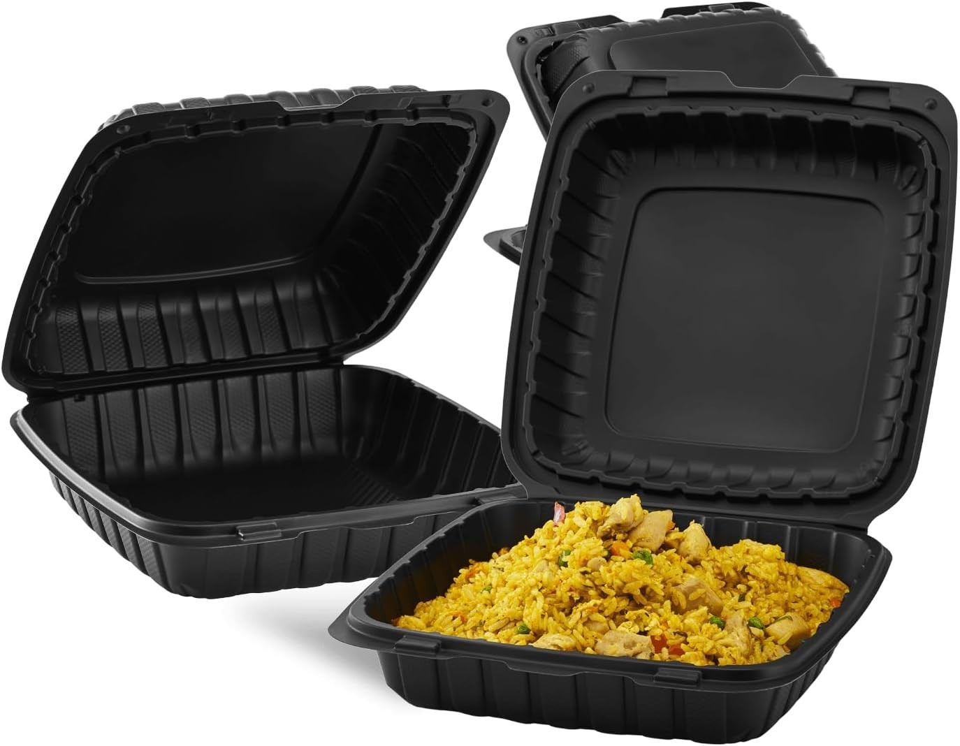 Clamshell Take Out Food Containers [9″x9″ – 120 ct] To Go Containers | Microw…