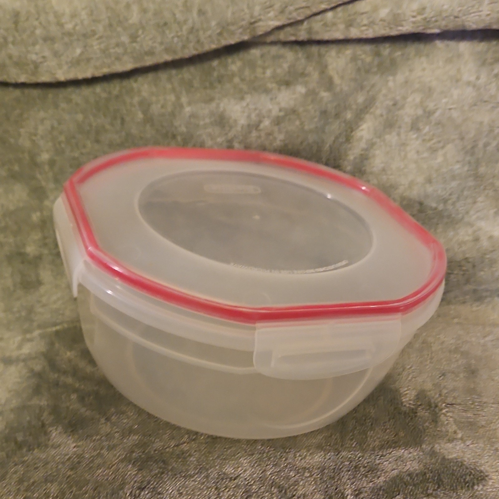 Sterilite 5pc Food Storage Container Set, Clear & Red, Snap Lid