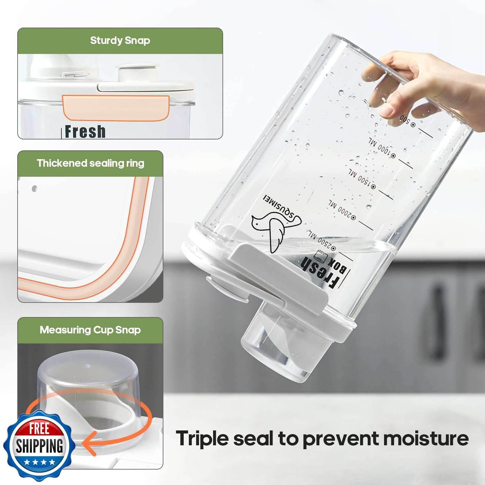 SQUSIMEI 1.7 Qt/1.6 L Bird Seed Storage Container with Lids Airtight Measurin