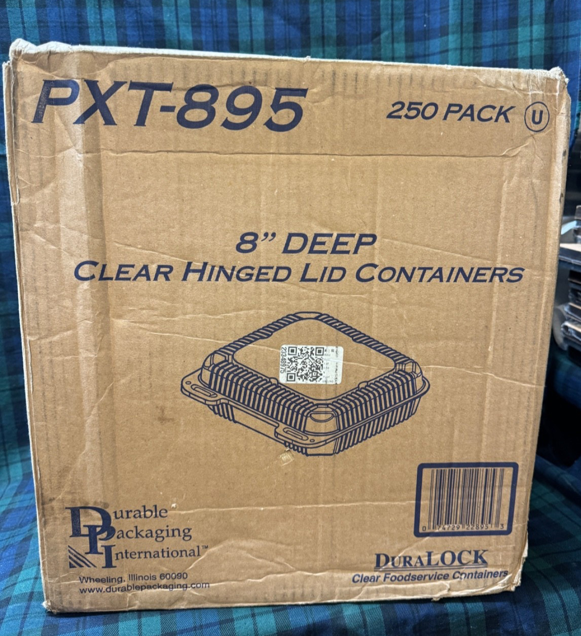 DPI PXT-895 8″ Deep Clear Hinged Lid Containers 8-7/16″ x 8″ x 3-7/16″ 250 Pack