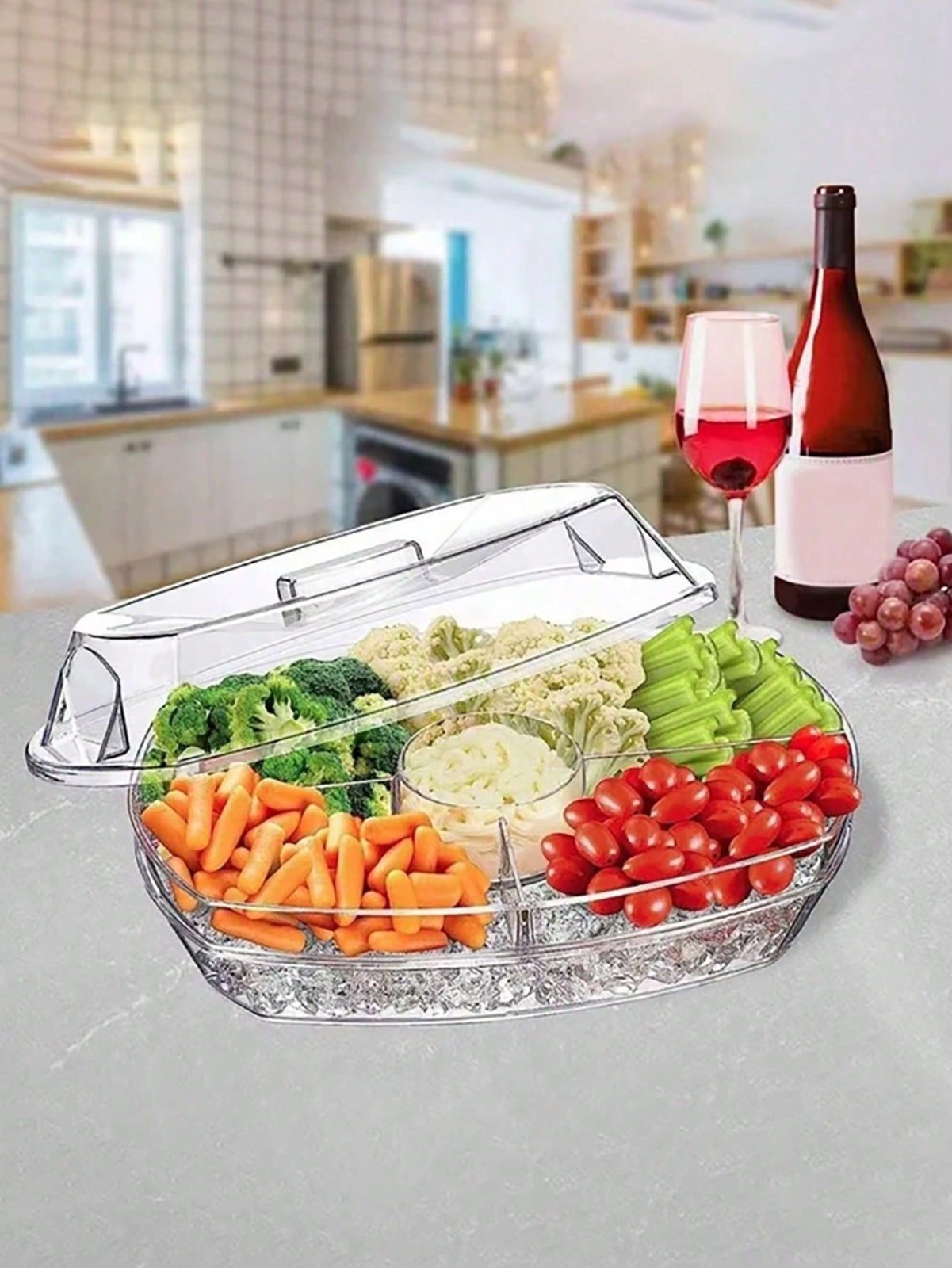 New Transparent Covered Bowl Stackable Refrigerator Storage