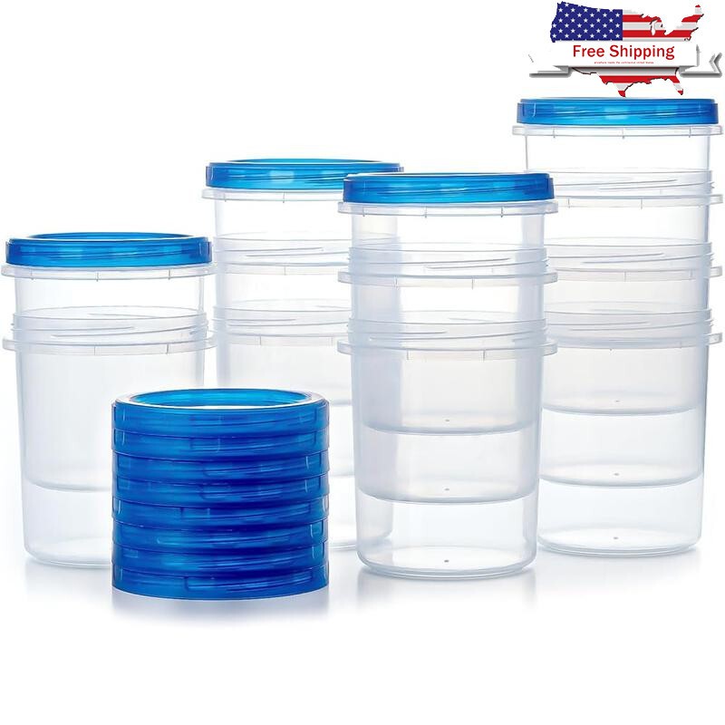 Airtight Food Storage Containers Twist Top Lids BPA Free Freezer Safe 12 Pack US
